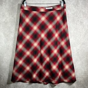 Pendleton Skirt Womens 14 Red‎ Black Tartan Plaid Wool A-Line Career Scottish